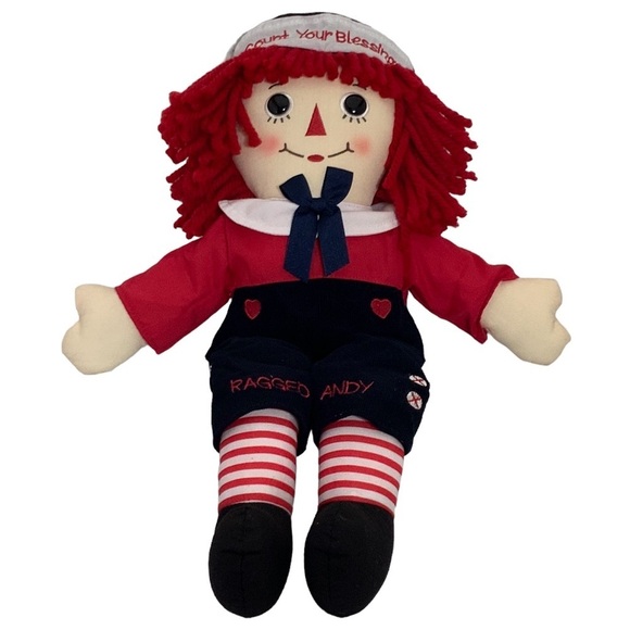 Raggedy Andy Count Your Blessings Embroidered Plush Retro Rag Doll Doll 17 Inch - Picture 6 of 16